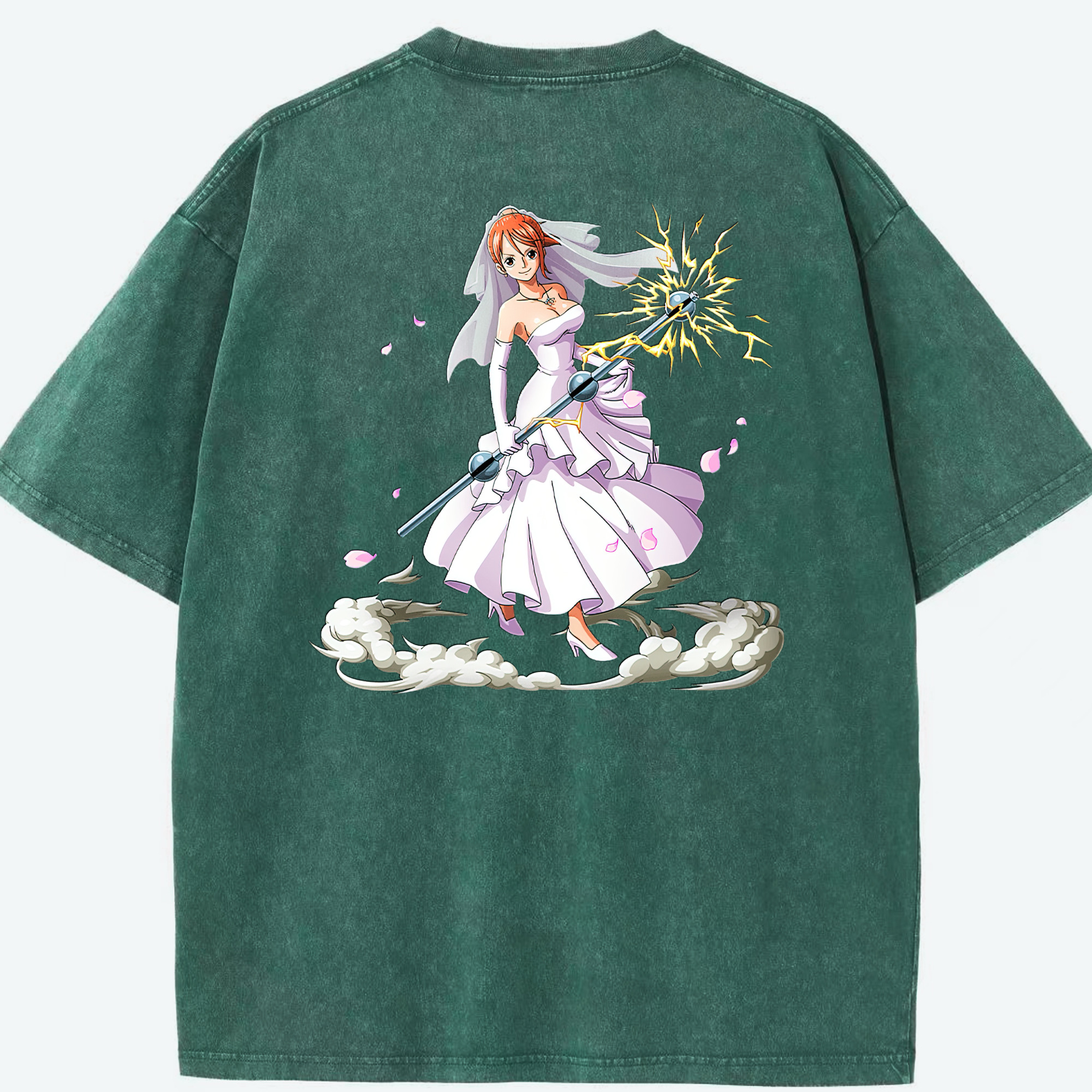 ワンピース ナミ ONE PIECE Nami 綿100% ヴィンテージ風 半袖Tシャツ（背面プリント）